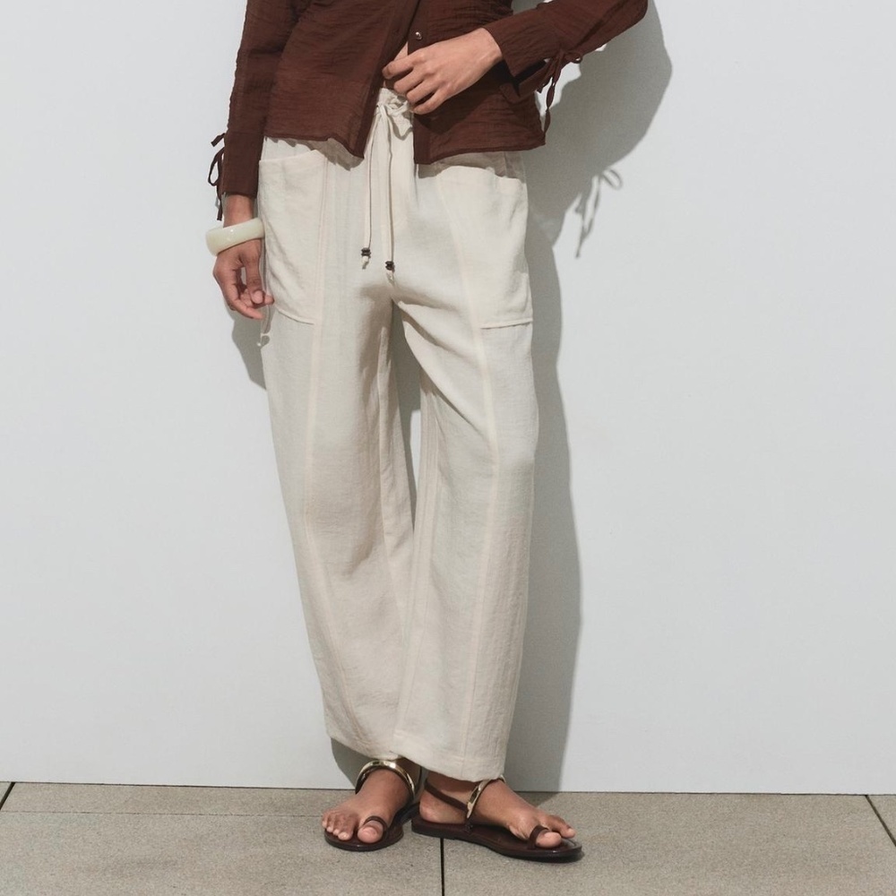 NEW - Zara Rustic Elastic Waist Pants